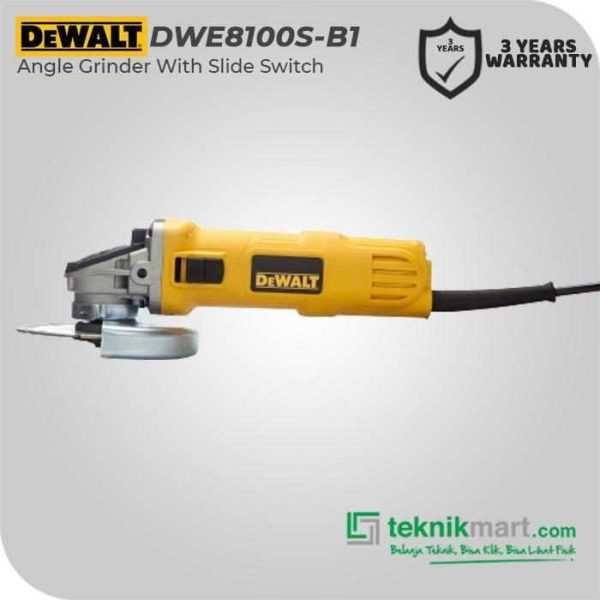 DEWALT DWE8100S ANGLE GRINDER WITH SLIDE SWITCH 720WATT 100MM