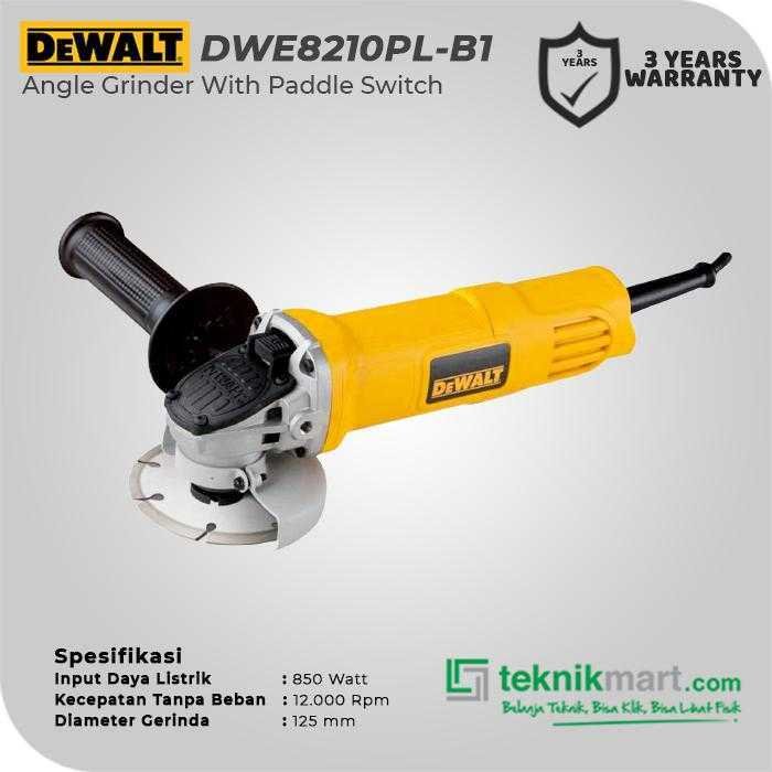 DEWALT DWE8210PL ANGLE GRINDER WITH PADDLE SWITCH 850WATT 125MM - Image 3