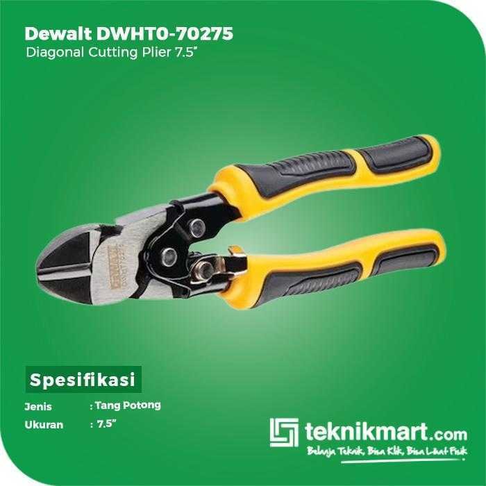 DEWALT DWHT0-70275 DIAGONAL CUTTING PLIERS 7.5 INCH - Image 2