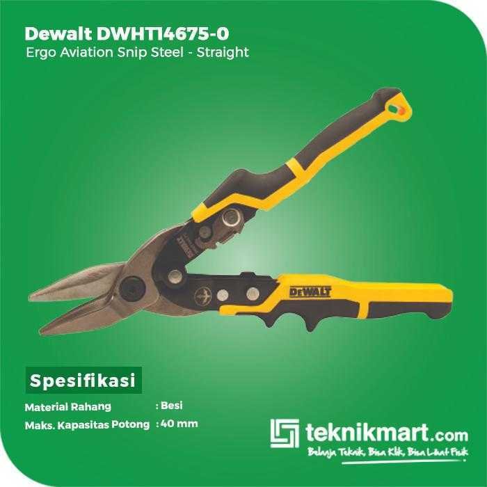 DEWALT DWHT14675-0 ERGO AVIATION SNIP STEEL - STRAIGHT - Image 2