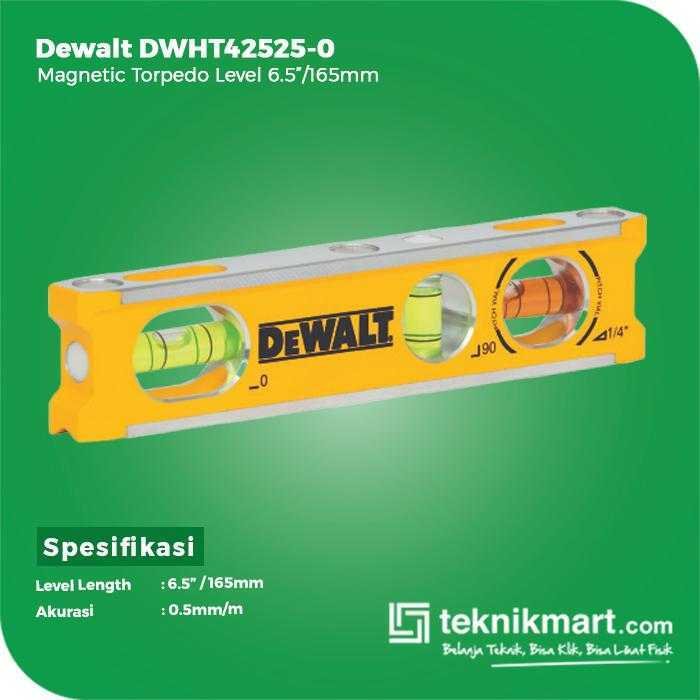 DEWALT DWHT42525-0 MAGNETIC TORPEDO LEVEL 165MM/6.5" - Image 2