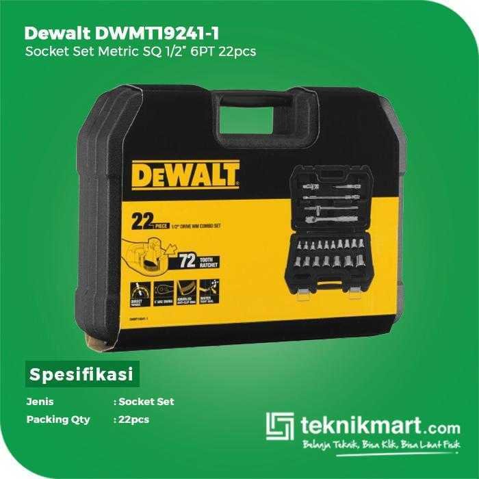DEWALT DWMT19241-1 SOCKET SET METRIC SQ 1/2" 6PT 22PCS (8-32MM) - Image 2