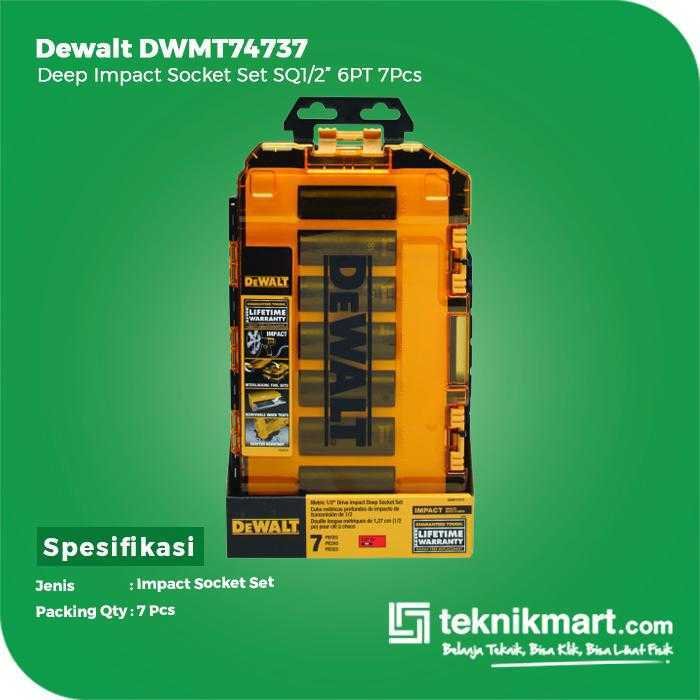 DEWALT DWMT74737 DEEP IMPACT SOCKET SET SQ 1/2" 6PT 7PCS (17-24MM) IN TOUGHBOX - Image 2