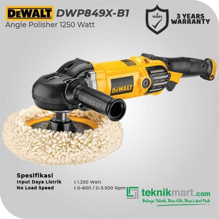 DEWALT DWP849X ANGLE POLISHER 1250WATT 180MM - Image 3