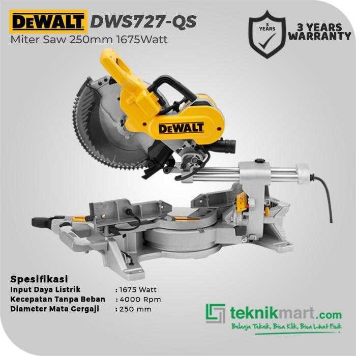 DEWALT DWS727 MITER SAW 1675WATT 250MM 4.000 RPM - Image 2