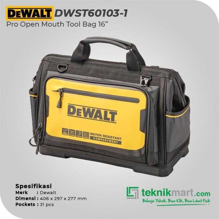DEWALT DWST60103-1 PRO TOOL BAG OPEN MOUTH 16" - Image 2