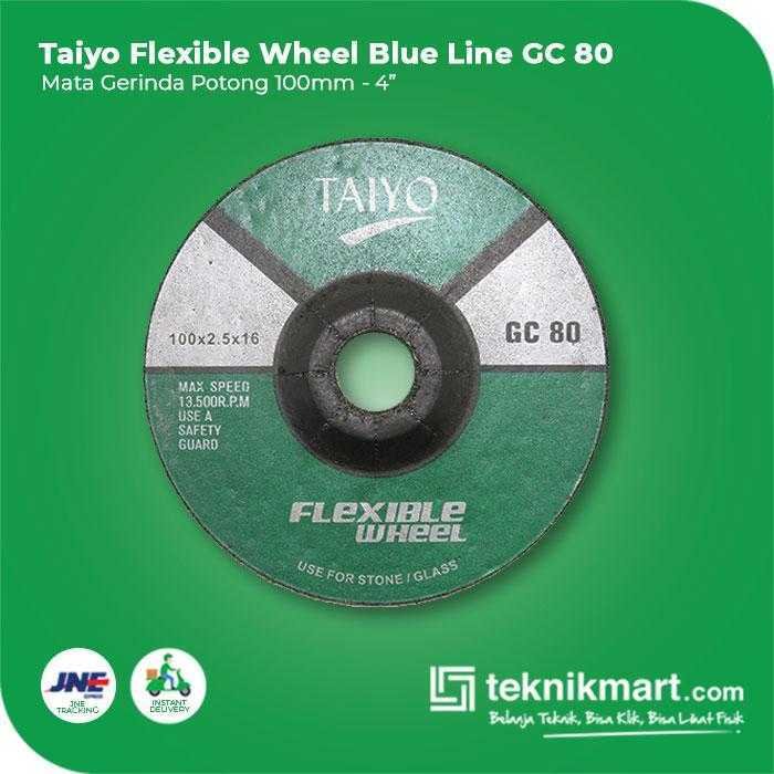TAIYO GC 80 FLEXIBLE GRINDING WHEEL FOR STONE & GLASS BLUE LINE 103X2.5X16MM - Image 3