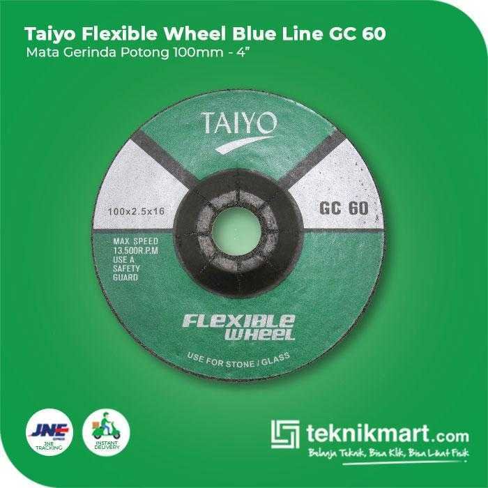 TAIYO GC 60 FLEXIBLE GRINDING WHEEL FOR STONE & GLASS GREEN LINE 100X2.5X16MM - Image 3