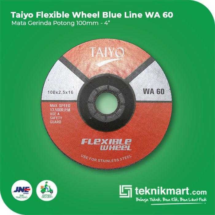 TAIYO WA 60 FLEXIBLE GRINDING WHEEL FOR STAINLESS BLUE LINE 100X2.5X16MM - Image 3