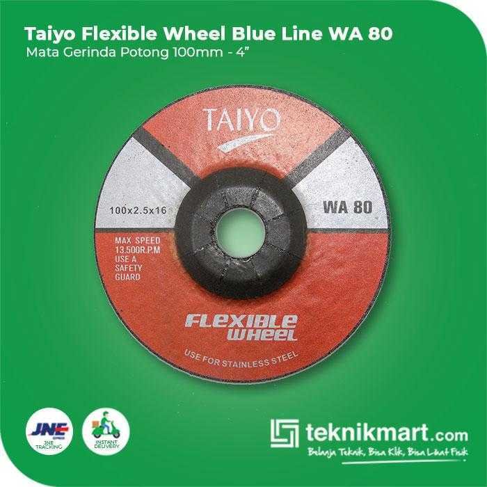 TAIYO WA 80 FLEXIBLE GRINDING WHEEL FOR STAINLESS BLUE LINE 103X2.5X16MM - Image 3