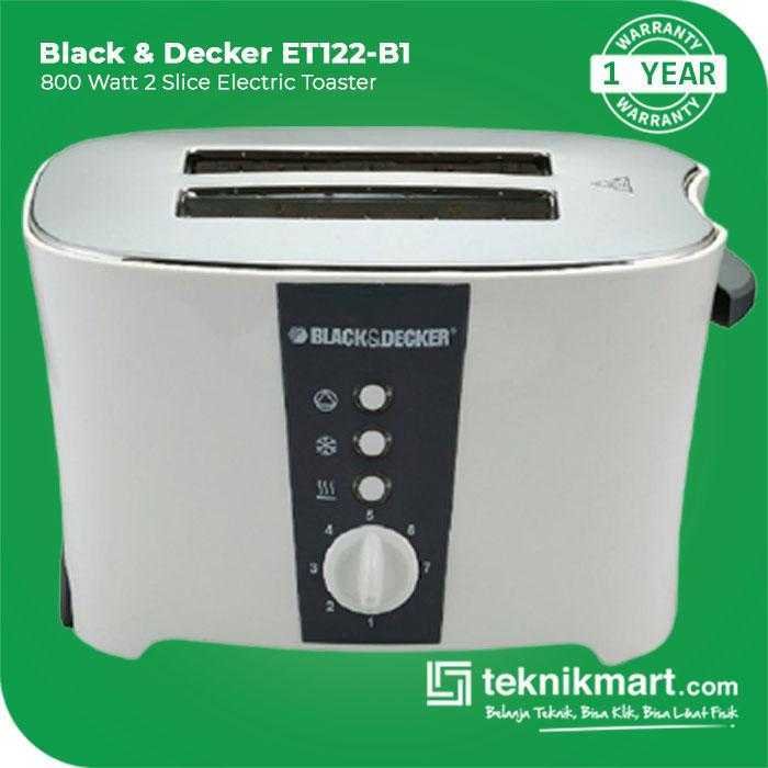 BLACK AND DECKER ET122 ELECTRIC TOASTER 2 SLICE 800WATT