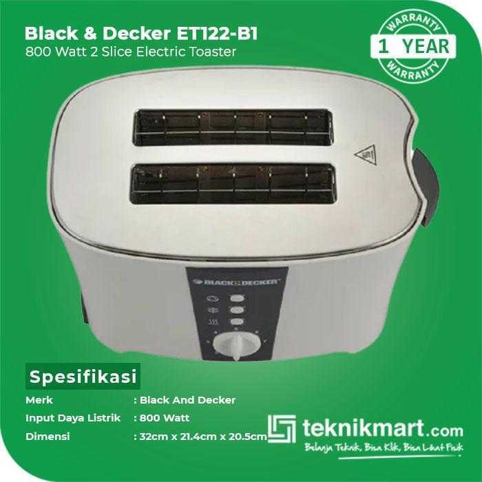 BLACK AND DECKER ET122 ELECTRIC TOASTER 2 SLICE 800WATT - Image 3