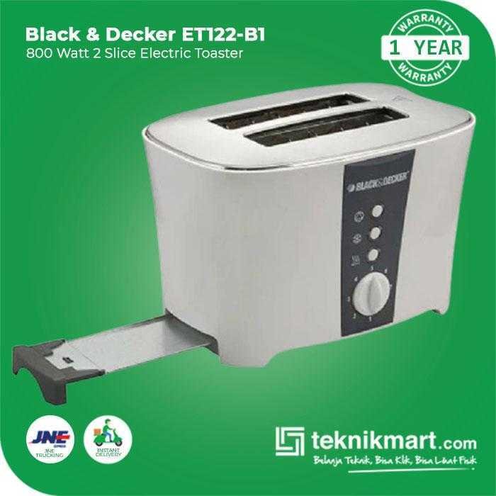 BLACK AND DECKER ET122 ELECTRIC TOASTER 2 SLICE 800WATT - Image 2