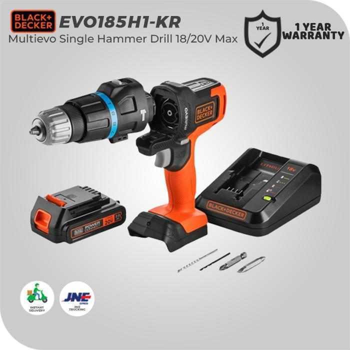 BLACK AND DECKER EVO185H1 MULTIEVO SINGLE HAMMER DRILL 18/20VOLT 10MM - Image 3
