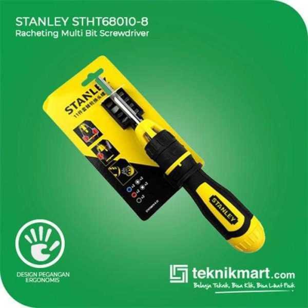 STANLEY STHT68010-8 RATCHETING MULTIBIT SCREWDRIVER 10 PCS