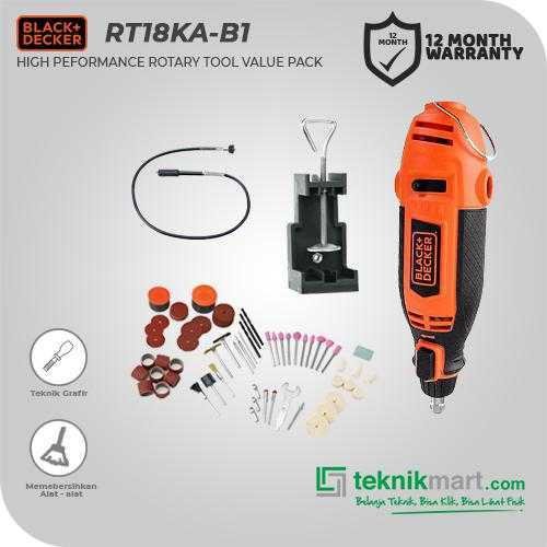 BLACK AND DECKER RT18KA ROTARY TOOL + 113 ACC VALUE PACK 180WATT