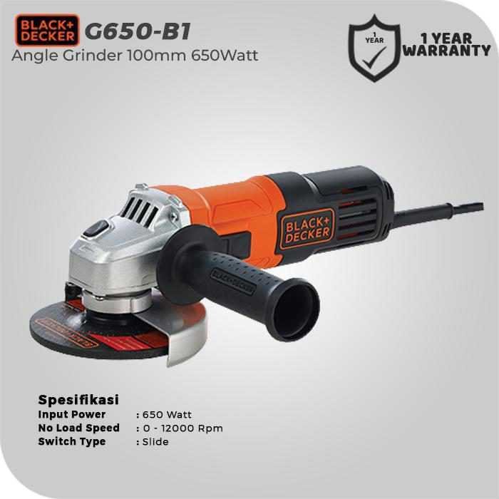 BLACK AND DECKER G650 ANGLE GRINDER SUPER SLIM SAG 650 WATT 100MM - Image 3