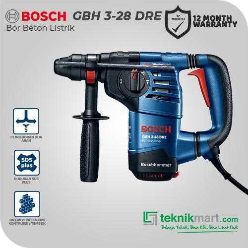 BOSCH GBH 3-28 DRE ROTARY HAMMER WITH SDS PLUS 800WATT 3.5JOULE 28MM