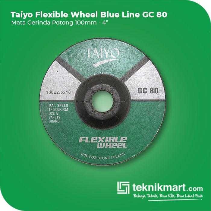 TAIYO GC 80 FLEXIBLE GRINDING WHEEL FOR STONE & GLASS BLUE LINE 103X2.5X16MM