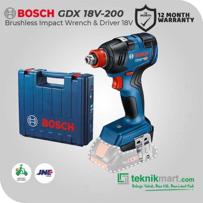 BOSCH GDX 18V-200 BRUSHLESS IMPACT DRIVER & WRENCH 18VOLT SQ 1/2INCH (UNIT ONLY) - Image 3