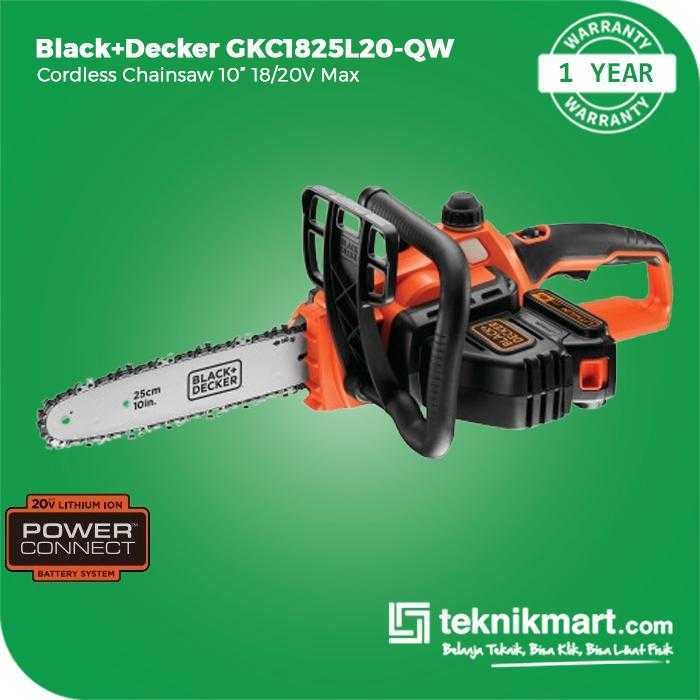 BLACK AND DECKER GKC1825L20 CORDLESS CHAINSAW 18VOLT 25CM LI-ION