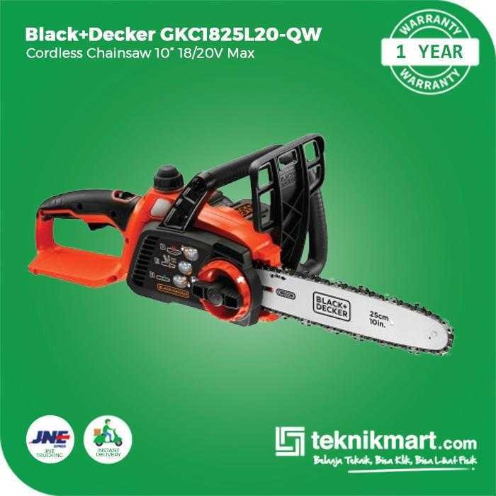 BLACK AND DECKER GKC1825L20 CORDLESS CHAINSAW 18VOLT 25CM LI-ION - Image 3