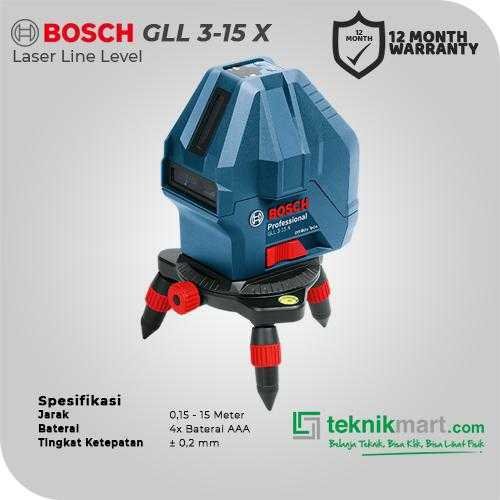 BOSCH GLL 3-15 X LINE LASER LEVEL 3 LINE WORKING RANGE 15M - Image 2