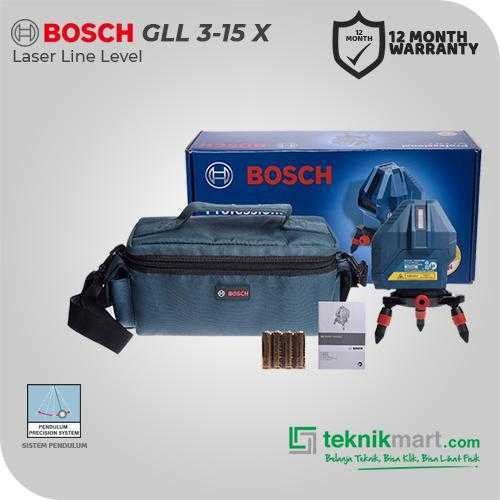 BOSCH GLL 3-15 X LINE LASER LEVEL 3 LINE WORKING RANGE 15M