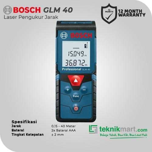 BOSCH GLM 40 LASER RANGE FINDER 40M WORKING RANGE (RED LASER) - Image 2