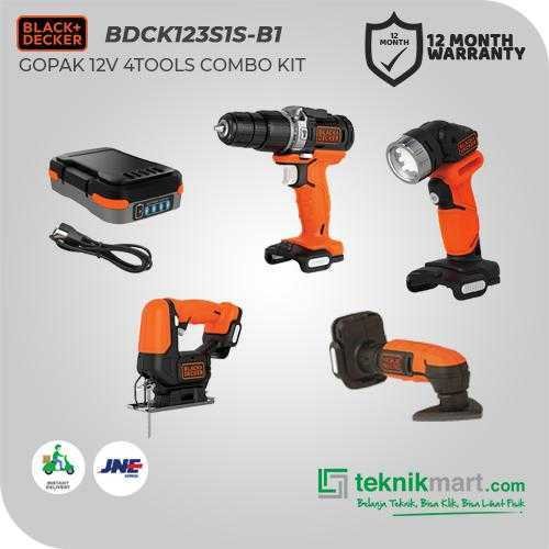 BLACK AND DECKER BDCK123S1S GOPAK 12V 4-TOOLS (HAMMER DRILL, SANDER, TORCH, JIGSAW) - Image 3