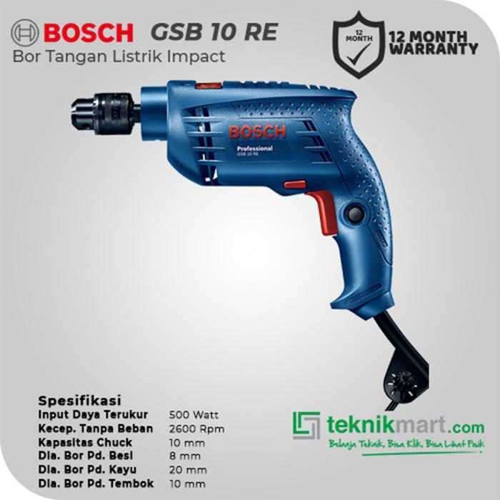 BOSCH GSB 10 RE IMPACT DRILL 500WATT 10MM - Image 2