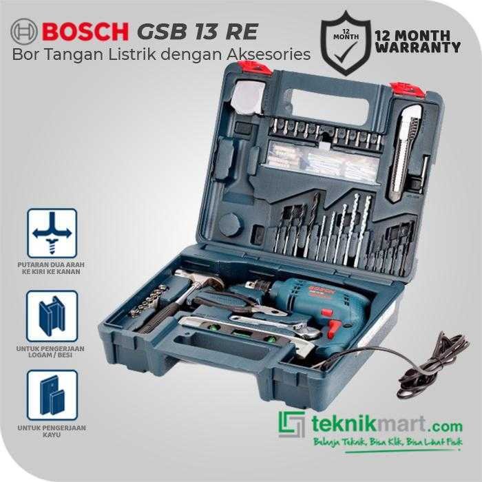 BOSCH GSB 13 RE IMPACT DRILL SET 650WATT 13MM WITH HAND TOOLS