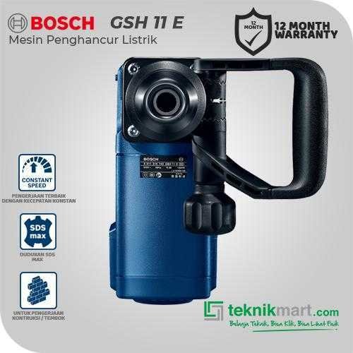 BOSCH GSH 11 E GEN2 DEMOLITION HAMMER WITH SDS MAX 1500WATT 25JOULE 1890 BPM (2X POINTED CHISEL + 2X FLAT CHISEL)