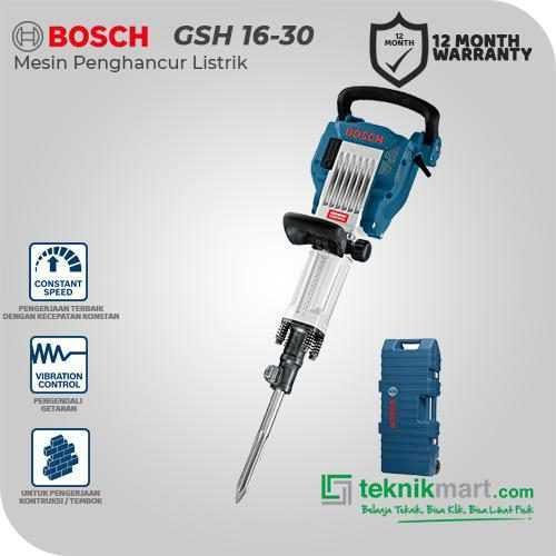 BOSCH GSH 16-30 DEMOLITION HAMMER WITH HEXAGON 30MM 1750WATT 41JOULE 1300BPM