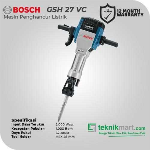 BOSCH GSH 27 VC DEMOLITION HAMMER HEX 28MM 2000WATT 62JOULE 1000BPM - Image 2