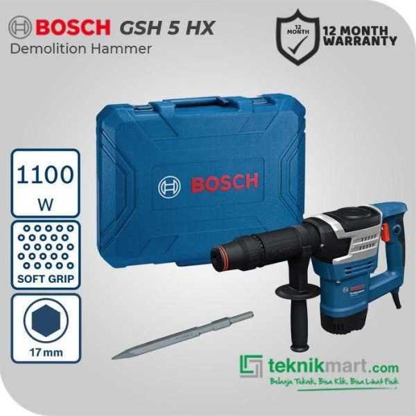 BOSCH GSH 5 HX DEMOLITION HAMMER 1.100WATT 7.8JOULE HEX 17MM