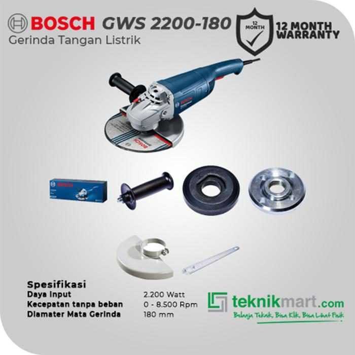 BOSCH GWS 2200 (180 MM) ANGLE GRINDER 2200WATT 180MM - Image 2