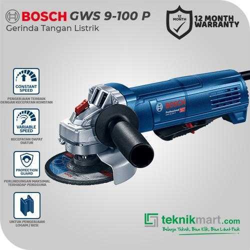 BOSCH GWS 9-100 P ANGLE GRINDER WITH PADDLE SWITCH 900WATT 100MM