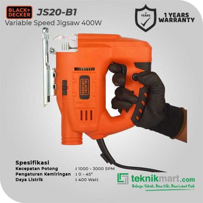 BLACK AND DECKER JS20 JIGSAW VARIABLE SPEED 400WATT 1000-3000SPM - Image 2