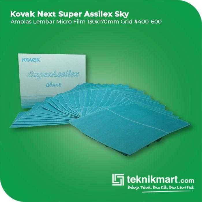 KOVAX SUPER ASSILEX BLUE SKY AMPLAS SHEET KERTAS GRID #400 130X170MM