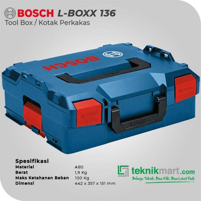 BOSCH L-BOXX 136 CARRYING CASE SYSTEM 25KG 360X444X151MM - Image 2