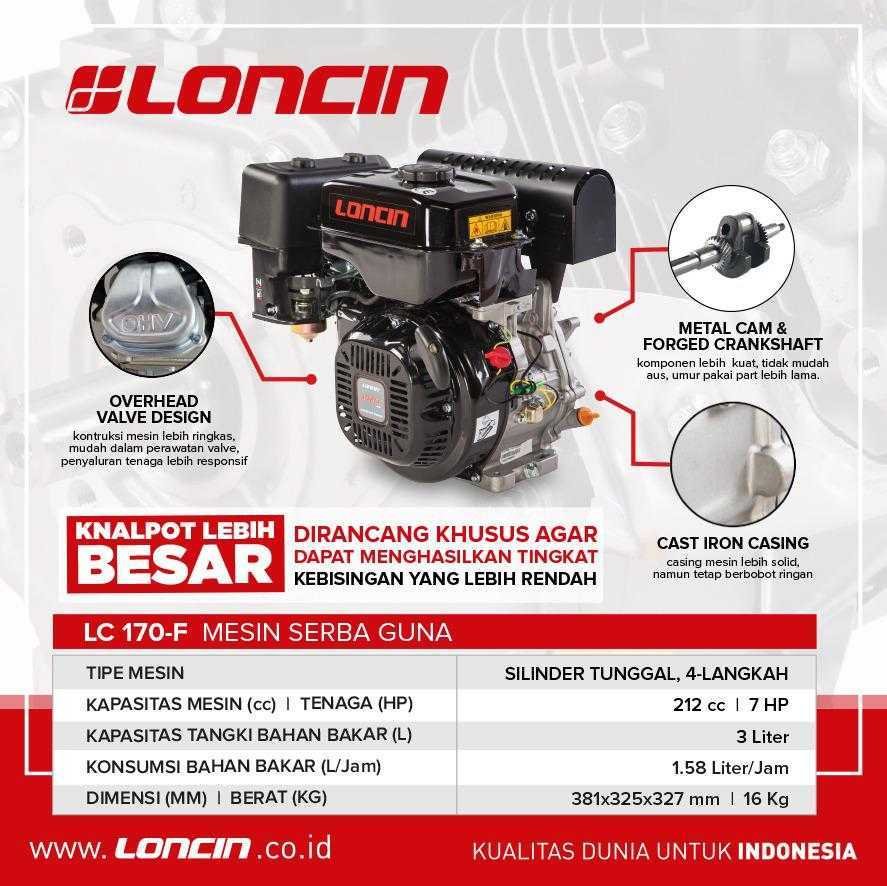LONCIN LC 170 F RECOIL GASOLINE ENGINE 212CC 7HP - Image 4