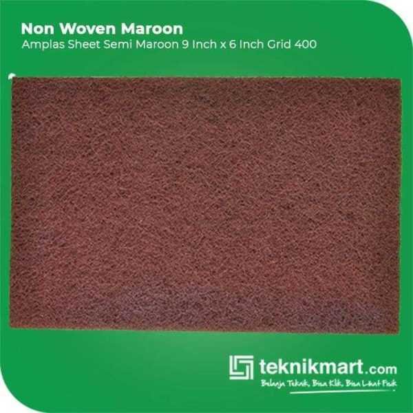 NON WOVEN MEDIUM MAROON AMPLAS SHEET BUSA GRID #400 6X9INCH (NO MERK)