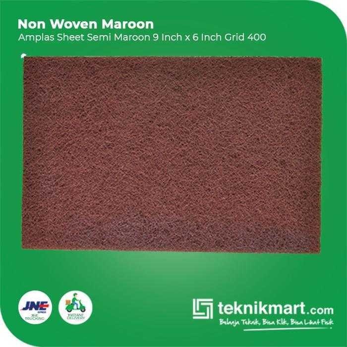 NON WOVEN MEDIUM MAROON AMPLAS SHEET BUSA GRID #400 6X9INCH (NO MERK) - Image 2