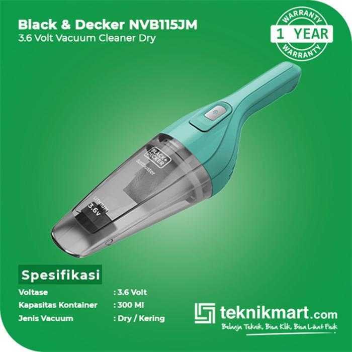 BLACK AND DECKER NVB115JM HAND VACUUM 3.6VOLT LI-ION - Image 2