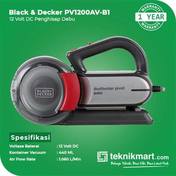 BLACK AND DECKER PV1200AV PIVOT AUTO VACUUM 12V WITH ACCESSORIES - Image 2