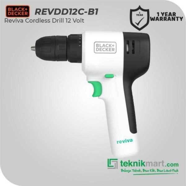 BLACK AND DECKER REVDD12C REVIVA CORDLESS DRILL DRIVER 12V 1.5AH