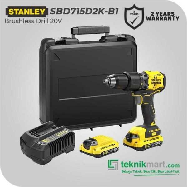 STANLEY SBD715D2K BRUSHLESS HAMMER DRILL 20V 1.5AH 0-600/1.900RPM
