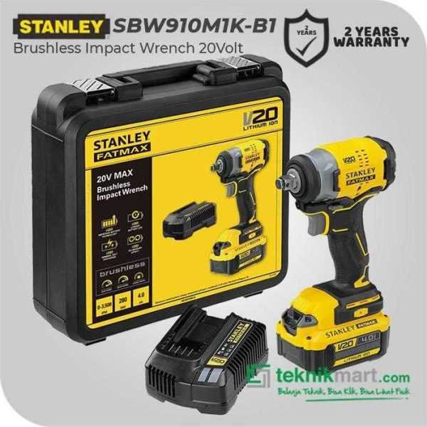 STANLEY SBW910M1K BRUSHLESS IMPACT WRENCH 20V SQ 1/2" (1X BATTERY 4AH, 1X CHARGER)