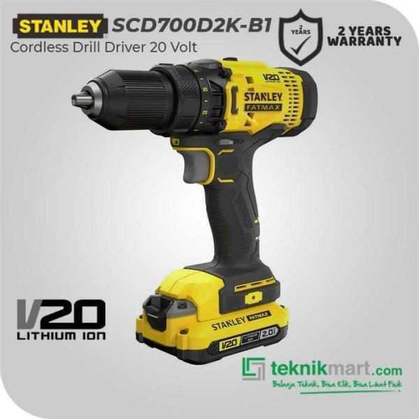 STANLEY SCD700D2K CORDLESS DRILL DRIVER 20V 2.0AH 0-400/1.500RPM